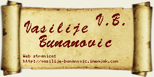 Vasilije Bunanović vizit kartica